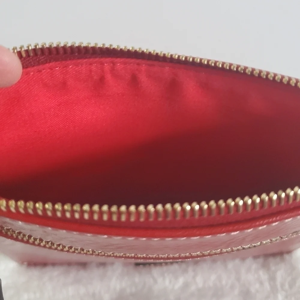 Dooney & Bourke Deep Red Leather Slim Square Messenger Crossbody Bag Purse